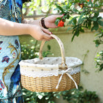 Handmade Wicker Basket With Handle For Camping Picnic