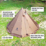 OneTigris Rock Fortress Hot Tent 4-6person Teepee Tent