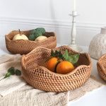 Handwoven Round Rattan Basket